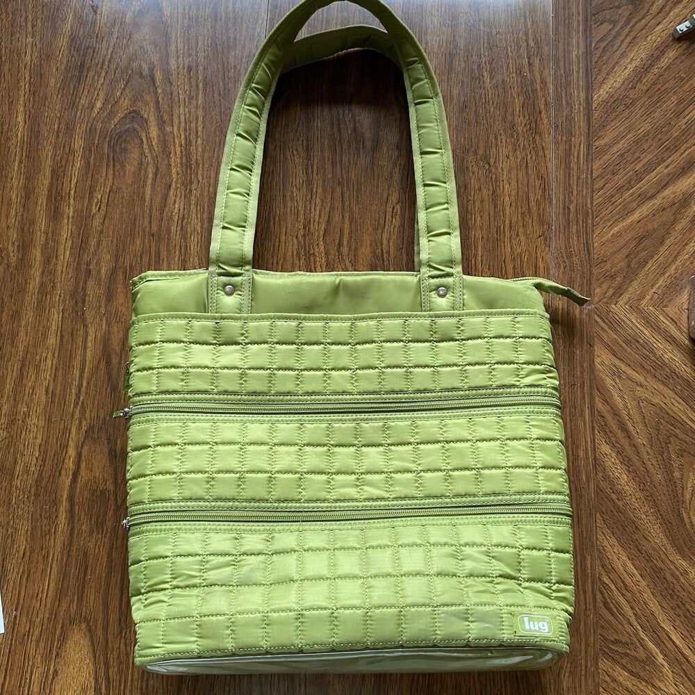 LUG Taxicab Tote Quilted Handbag Travel Bag or Diaper Bag Green